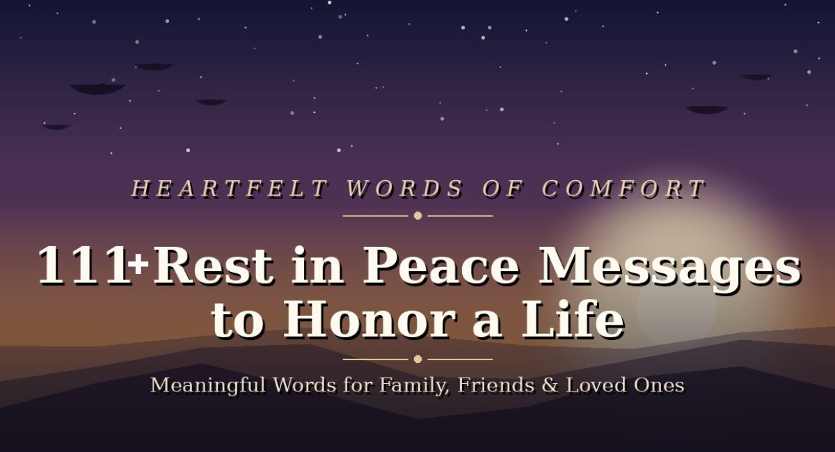 Rest in peace messages to honor a life – sunset sky with doves, comforting condolence quote